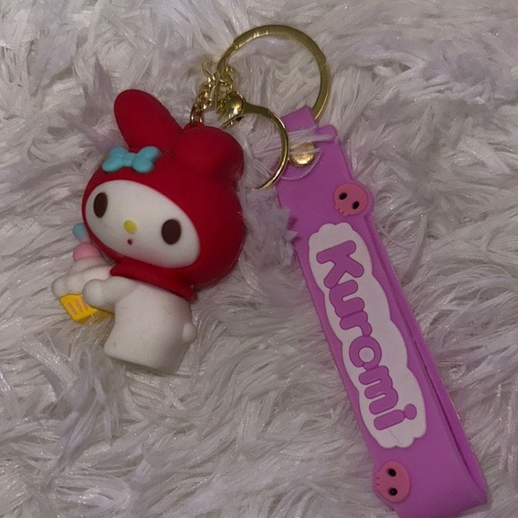 Accessories - Kuromi Keychain with Red and Purple Accents